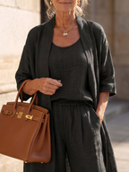 Yael | Women's Three Piece Relaxed Top and Pant Set-Trendyssimo
