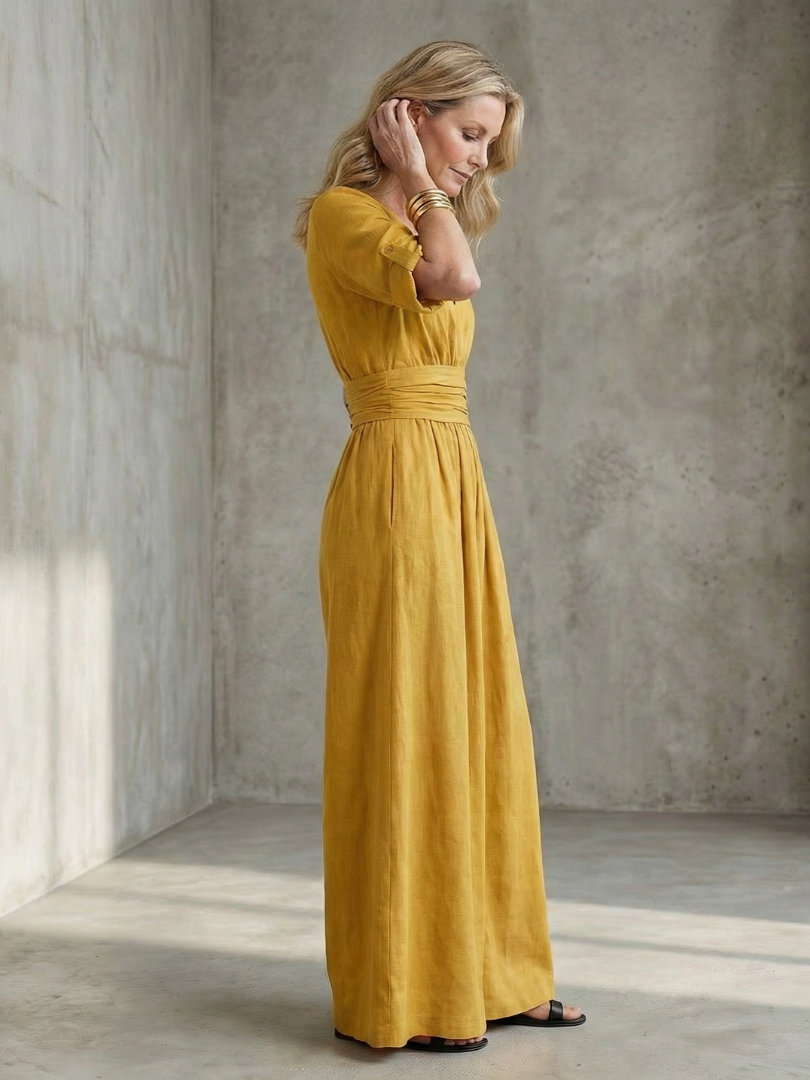 Wanda | Women's Cross Front Wide Leg Jumpsuit-Trendyssimo