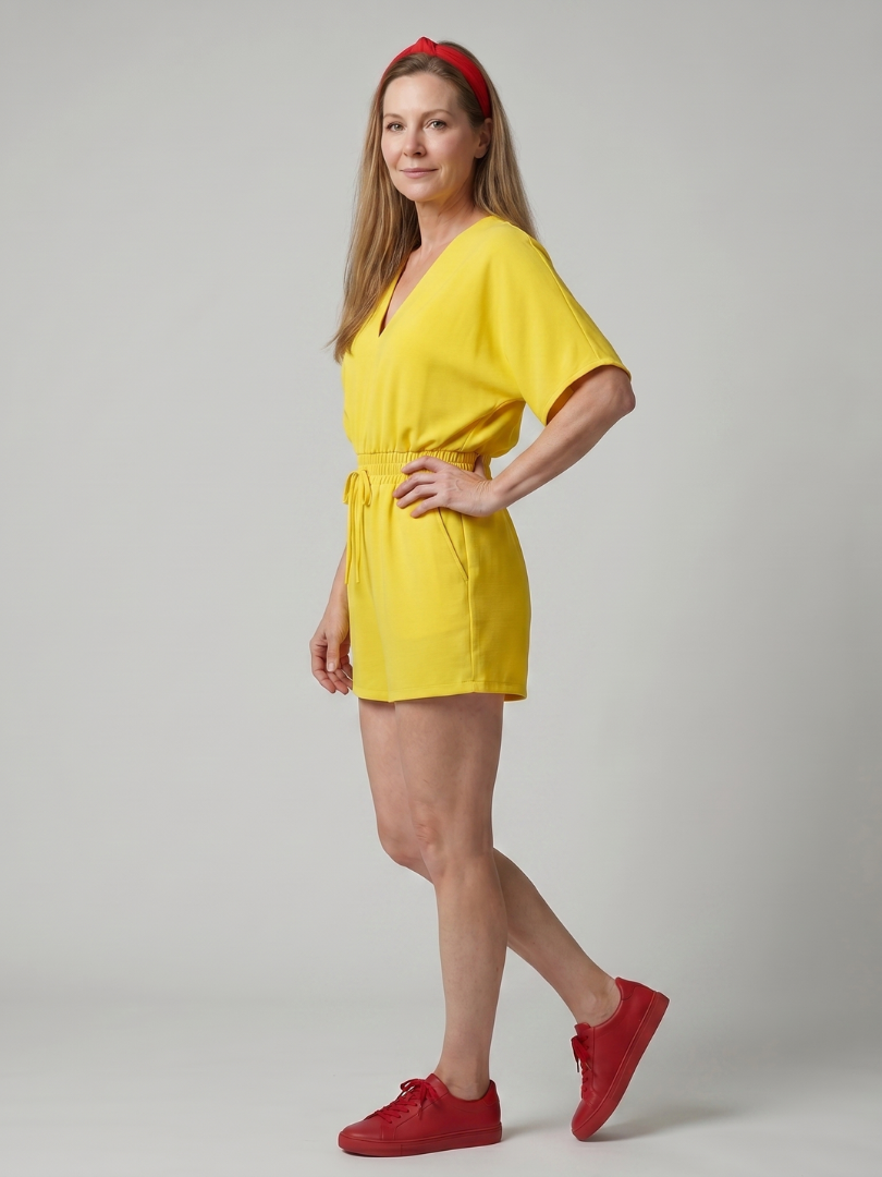 Cliona | Women's V Neck Cold Shoulder Short Sleeve Romper-Trendyssimo